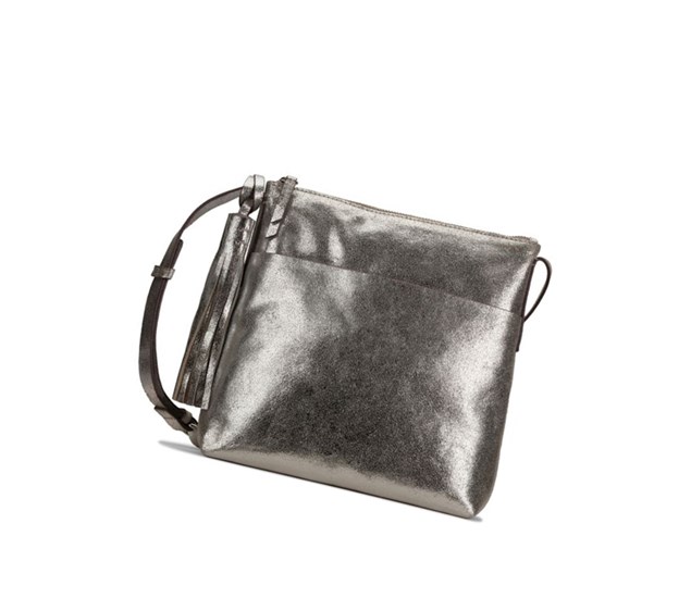 Bolsos Cruzados Clarks Topsham Shine Cuero Mujer Plateadas | XHYG-28596