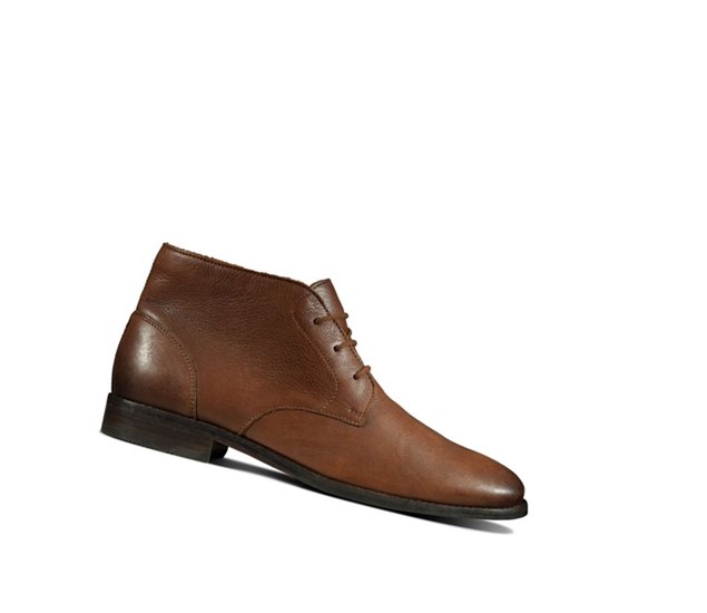 Botines Clarks Flow Top Cuero Hombre Marrones | UZTO-51627