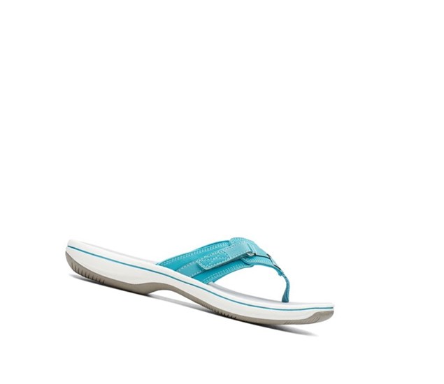 Chanclas Clarks Brinkley Sea Mujer Turquesa | FJWU-81340