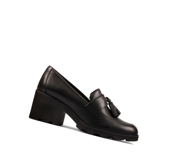 Loafers Clarks Rene Cuero Mujer Negras | CQSX-42013