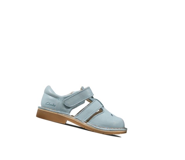 Sandalias Casuales Clarks Comet Sand Cuero Niña Azules Claro | IEVJ-32170