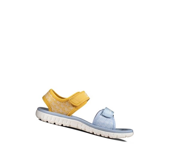 Sandalias Casuales Clarks Surfing Sea Niña Amarillo | MHDK-18437