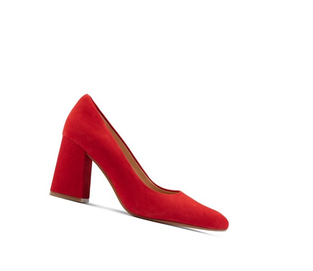 Tacones Clarks Laina 85 Court Gamuza Mujer Rojas | GIXR-56124