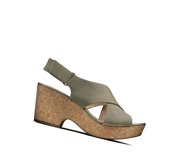 Tacones Clarks Maritsa Lara Nubuck Mujer Verde Oliva | HZTW-83245