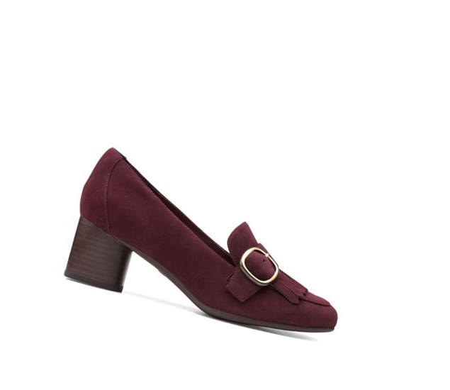 Tacones Clarks Un Cosmo Go Gamuza Mujer Burdeos | SHXR-05247