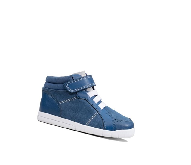 Zapatillas Casuales Clarks Emery Beat Gamuza Niño Azules | PSKI-60897