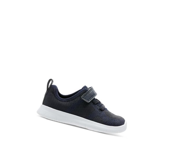 Zapatillas Clarks Ath Flux Cuero Niño Azul Marino | OVSB-36147