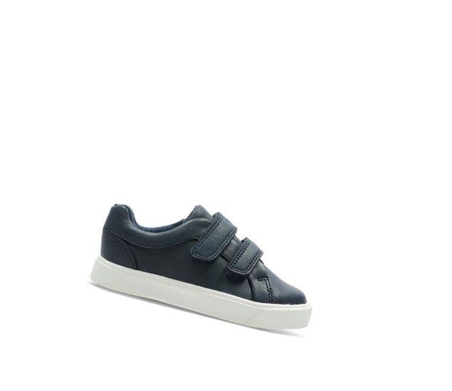 Zapatillas Clarks City Oasis Lo Cuero Niño Azul Marino | SILB-78214