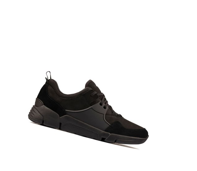 Zapatillas Clarks Tri Active Encaje Cuero Hombre Negras | BYCA-68945