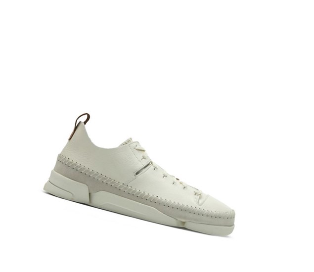 Zapatillas Clarks Trigenic Flex Cuero Mujer Blancas | EQXU-76814