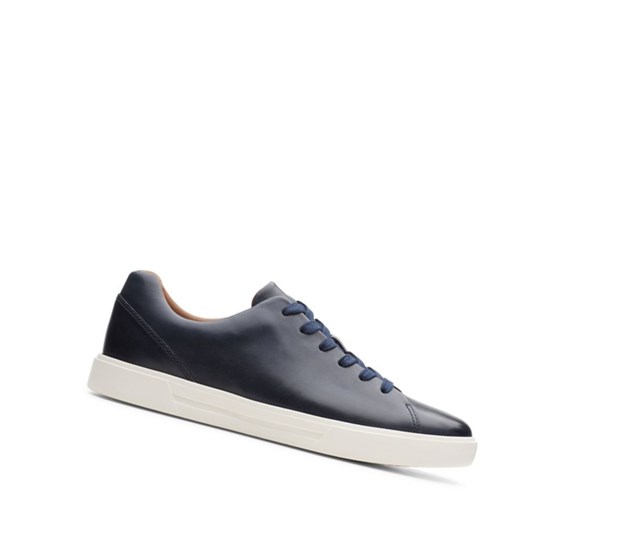 Zapatillas Clarks Un Costa Encaje Cuero Hombre Azul Marino | MOCD-51628