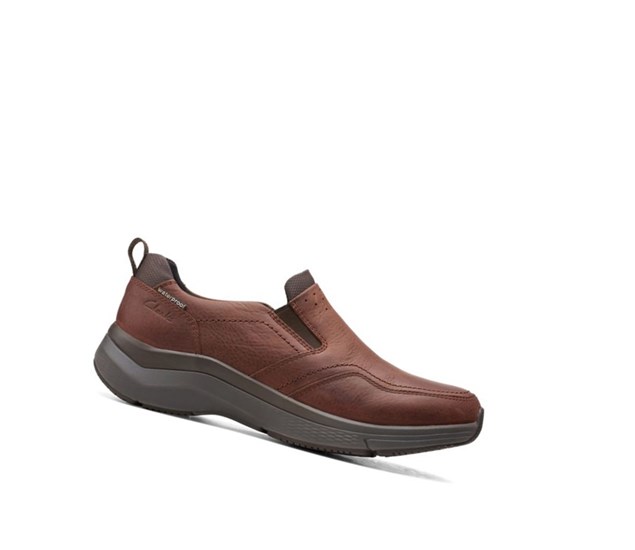 Zapatillas Clarks Wave 2.0 Edge Oily Cuero Hombre Marrones | EXRJ-31794