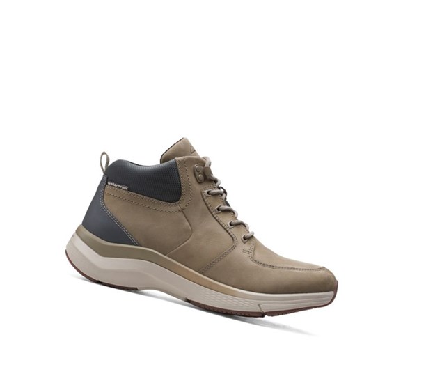 Zapatillas Para Caminar Clarks Wave2.0 Hi Textil Hombre Verde Oliva | HASU-52348