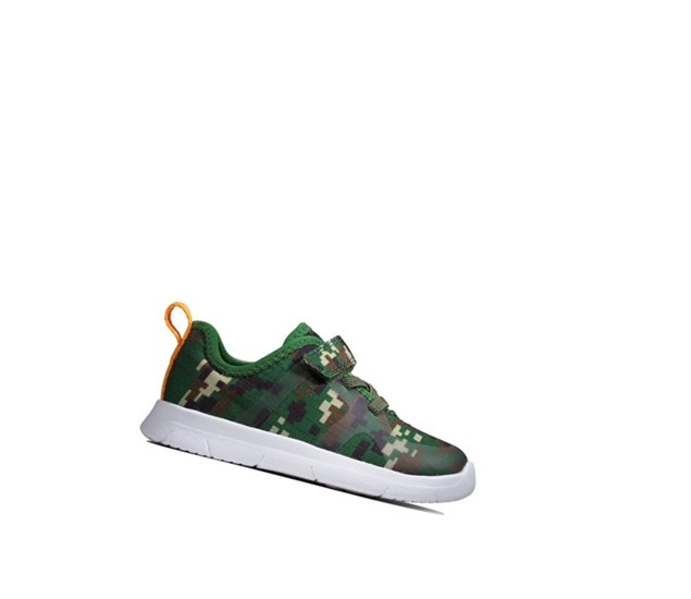 Zapatos Casuales Clarks Ath Flux Textil Niño Verde Oliva Camuflaje | CNSZ-67102