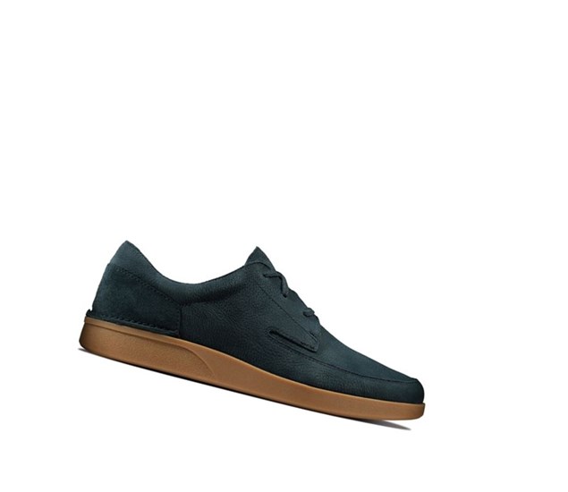 Zapatos Casuales Clarks Oakland Craft Nubuck Gamuza Hombre Azul Marino | JZRO-89357