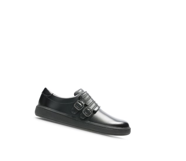 Zapatos Escolares Clarks Calle Stride Cuero Niña Negras | AJEP-02578