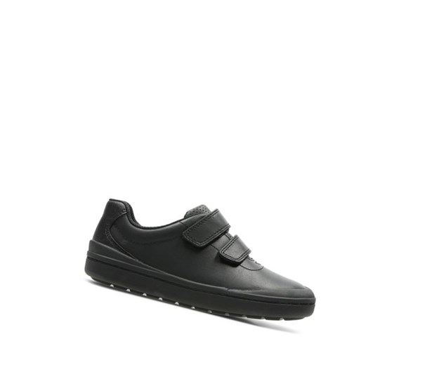 Zapatos Escolares Clarks Rock Play Cuero Niño Negras | PUAH-62571