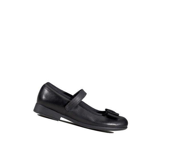 Zapatos Escolares Clarks Scala Tap Cuero Niña Negras | UMEW-53812