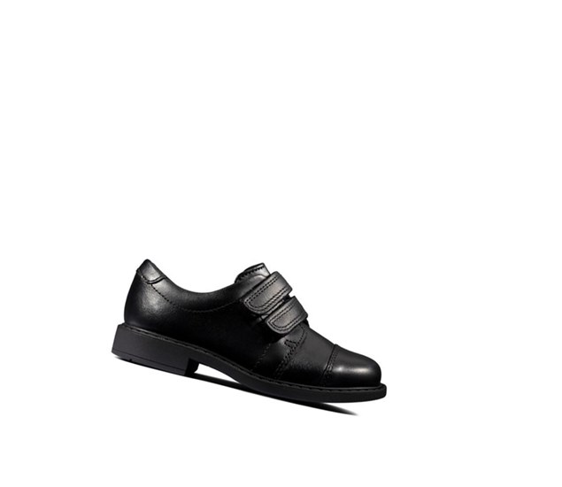 Zapatos Piel Clarks Scala Skye Cuero Niño Negras | KOIX-18320