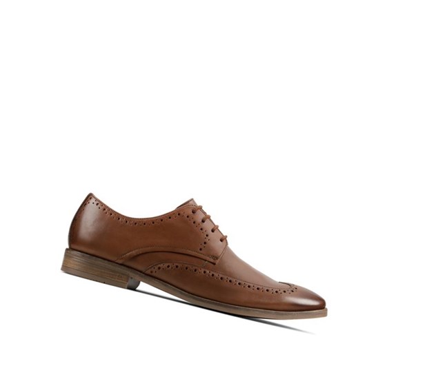 Zapatos Piel Clarks Stanford Limit Cuero Anchos Fit Hombre Marrones | IWCL-35174