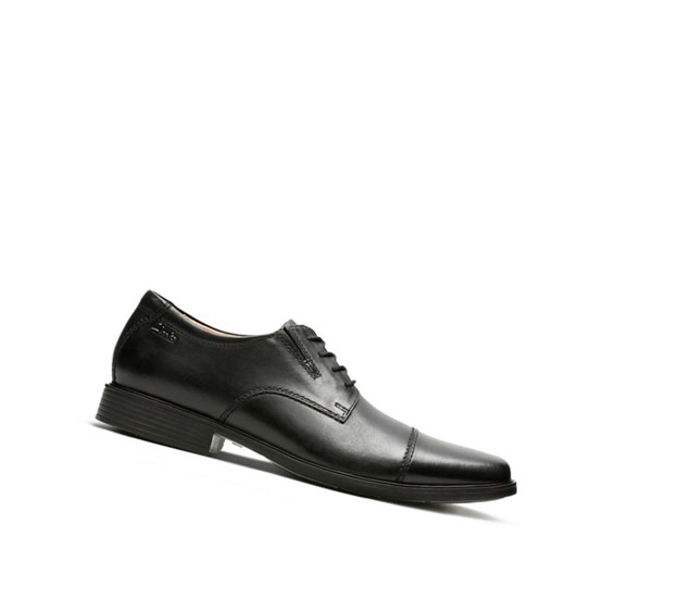 Zapatos Piel Clarks Tilden Cap Cuero Hombre Negras | SWNY-31067