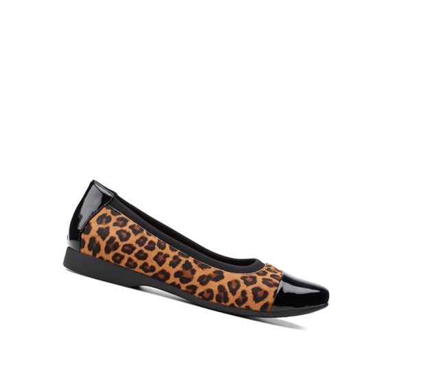 Zapatos Piel Clarks Un Darcey Cap 2 Print Pony Cuero Anchos Fit Mujer Leopardo | ZQIT-24165