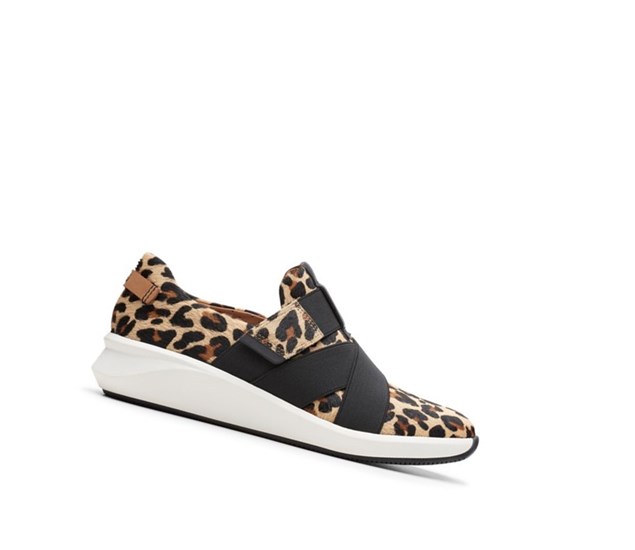 Zapatos Piel Clarks Un Rio Correa Print Pony Cuero Anchos Fit Mujer Leopardo | QKGJ-31840