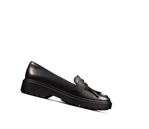 Zapatos Piel Clarks Witcombe Dawn Cuero Mujer Negras | QGRV-37986