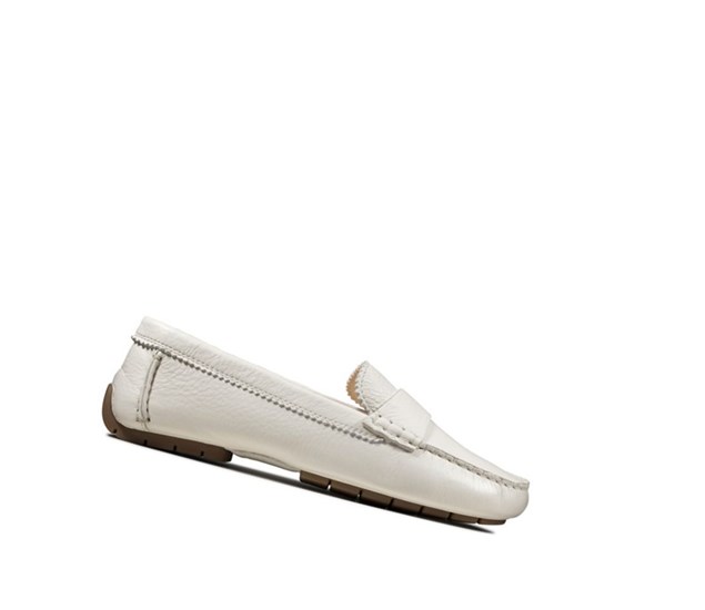 Zapatos Slip On Clarks C Mocc Cuero Mujer Blancas | FRUZ-93216