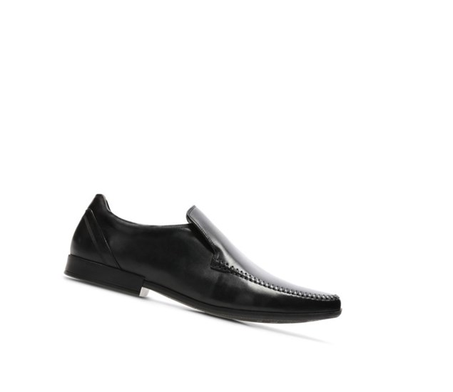 Zapatos Slip On Clarks Glement Seam Cuero Hombre Negras | LCFR-34208