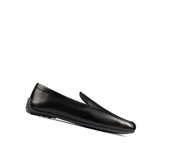 Zapatos Slip On Clarks Reazor Plain Cuero Hombre Negras | SHPM-29134