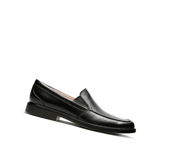 Zapatos Slip On Clarks Un Aldric Slip Cuero Hombre Negras | BDRQ-74519