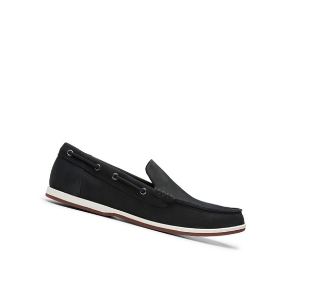 Zapatos del Barco Clarks Morven Sun Nubuck Hombre Negras | ILKR-13462