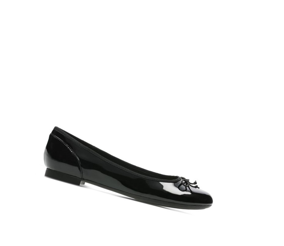 Ballerinas Clarks Couture Bloom Charol Mujer Negras | QWTK-72531