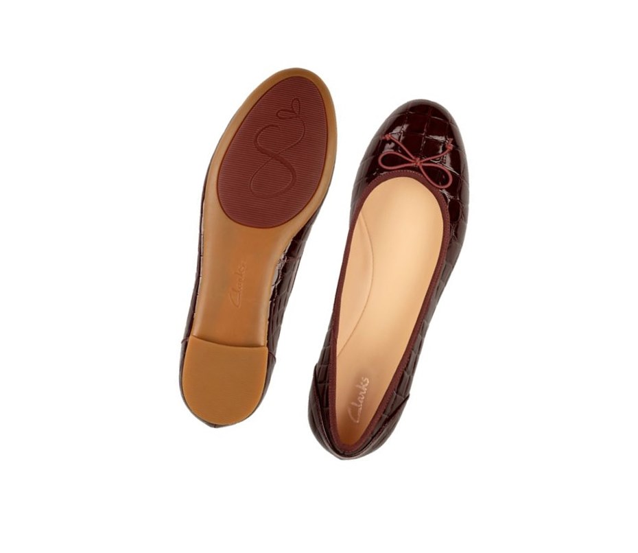 Ballerinas Clarks Couture Bloom Cuero Mujer Burdeos | FVCT-61504