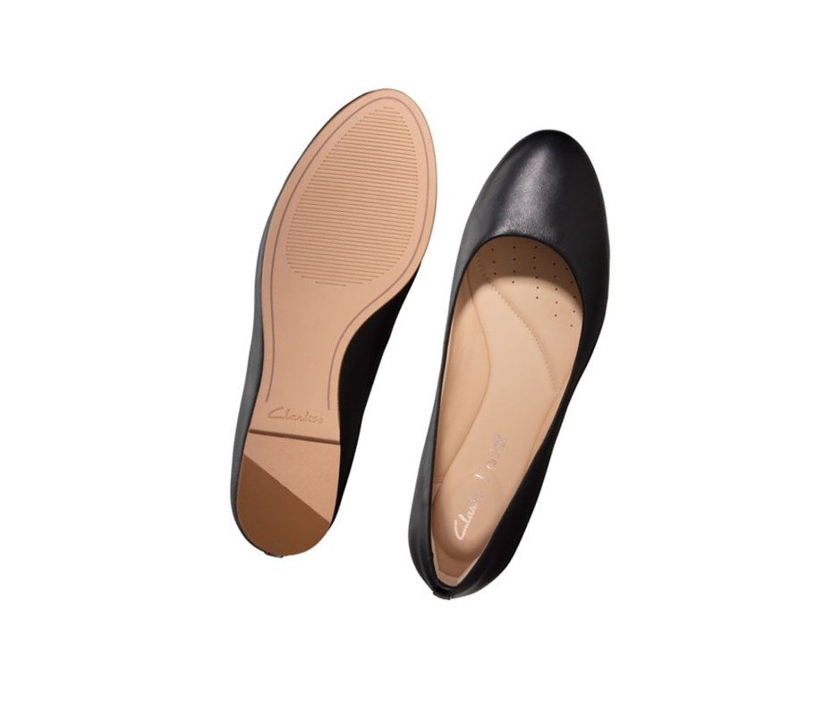 Ballerinas Clarks Grace Piper Cuero Mujer Negras | SVRU-68207