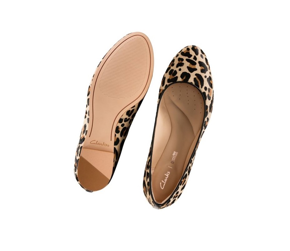 Ballerinas Clarks Grace Piper Print Cuero Mujer Leopardo | USKD-97261