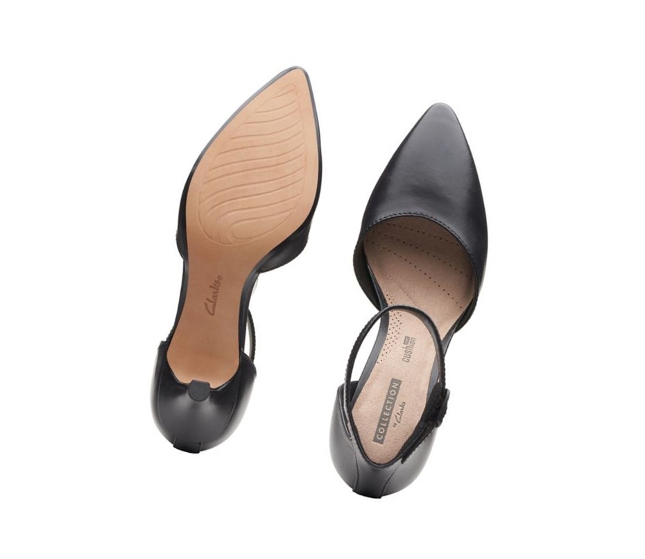 Ballerinas Clarks Linvale Edyth Cuero Mujer Negras | RLGX-93654