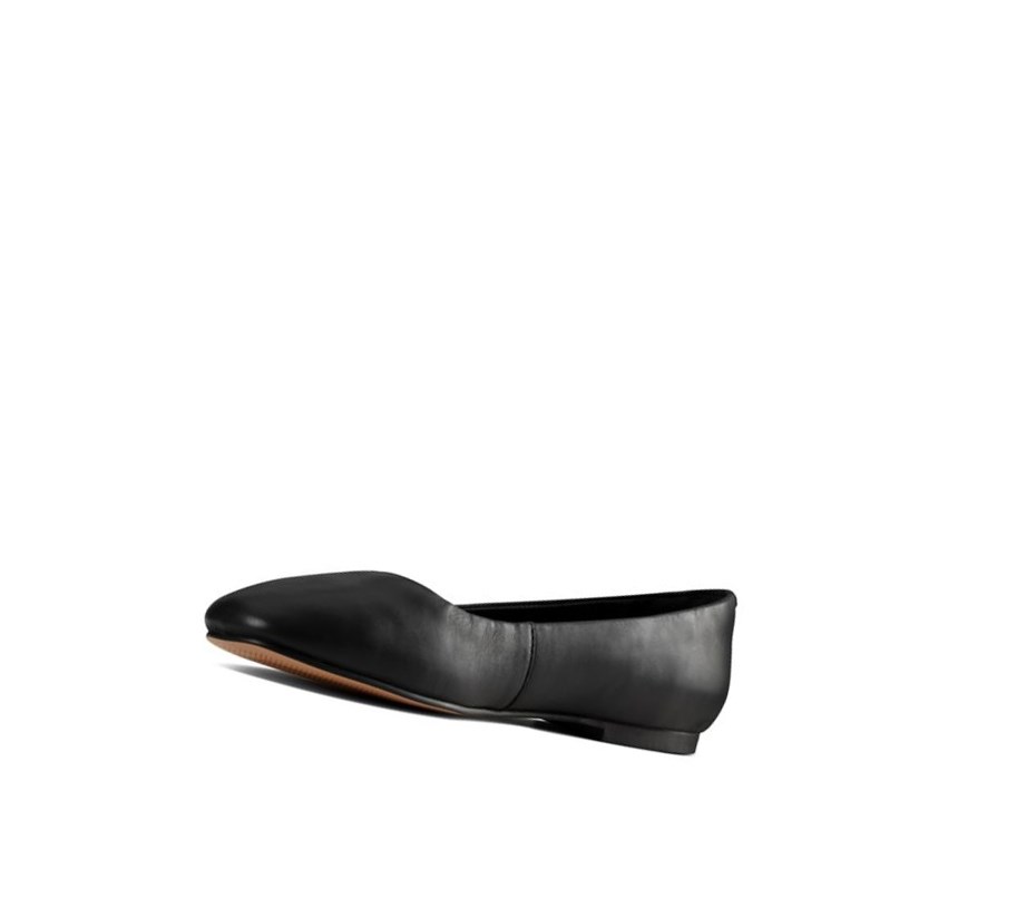 Ballerinas Clarks Pure 2 Cuero Mujer Negras | GJVU-67831