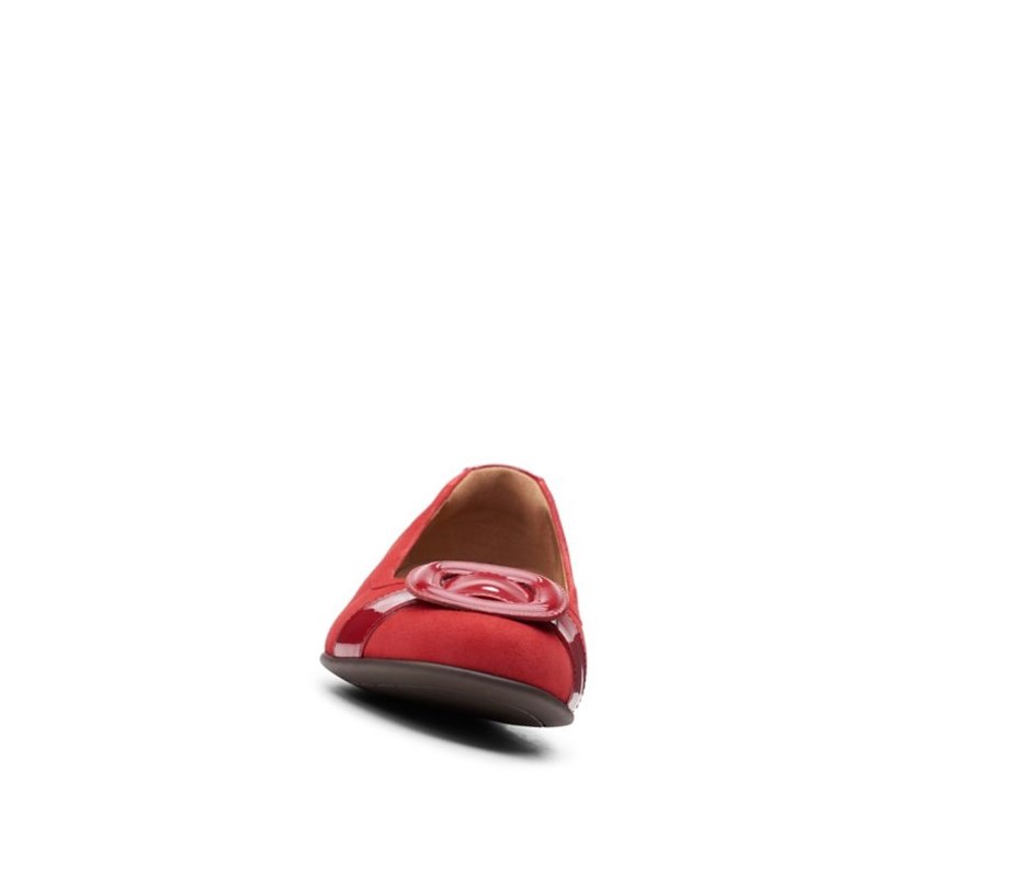 Ballerinas Clarks Un Blush Cove Gamuza Mujer Rojas | RZAE-80621