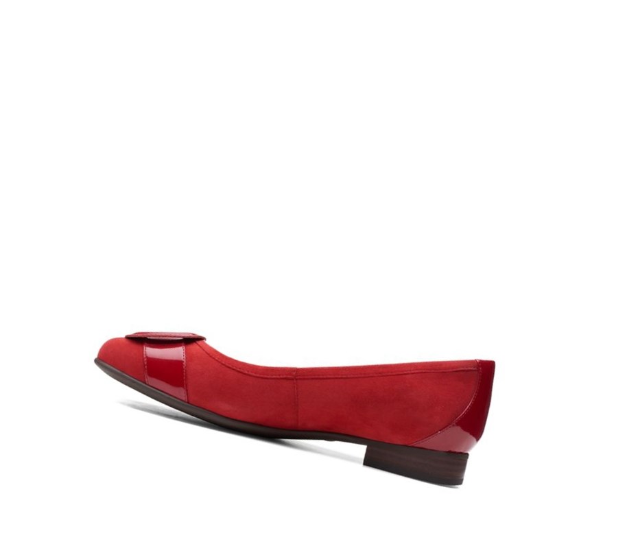 Ballerinas Clarks Un Blush Cove Gamuza Mujer Rojas | RZAE-80621