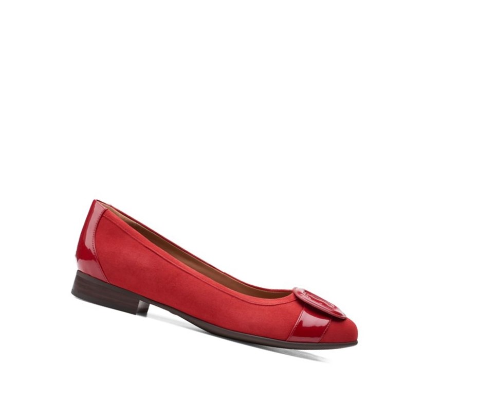 Ballerinas Clarks Un Blush Cove Gamuza Mujer Rojas | RZAE-80621