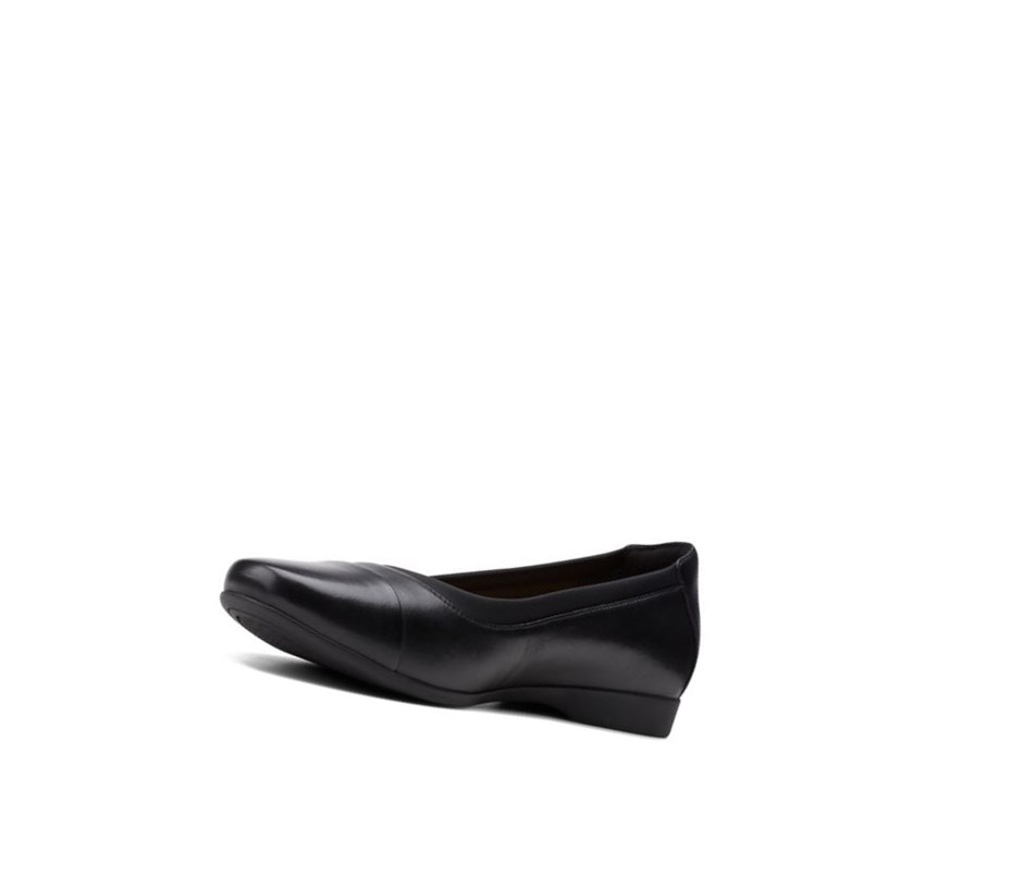 Ballerinas Clarks Un Darcey Cap 2 Cuero Mujer Negras | RHUP-69437