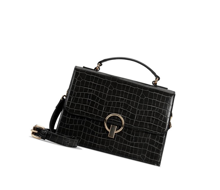 Bolsos Cruzados Clarks Cabana Moon Croc Mujer Negras | NARV-24831