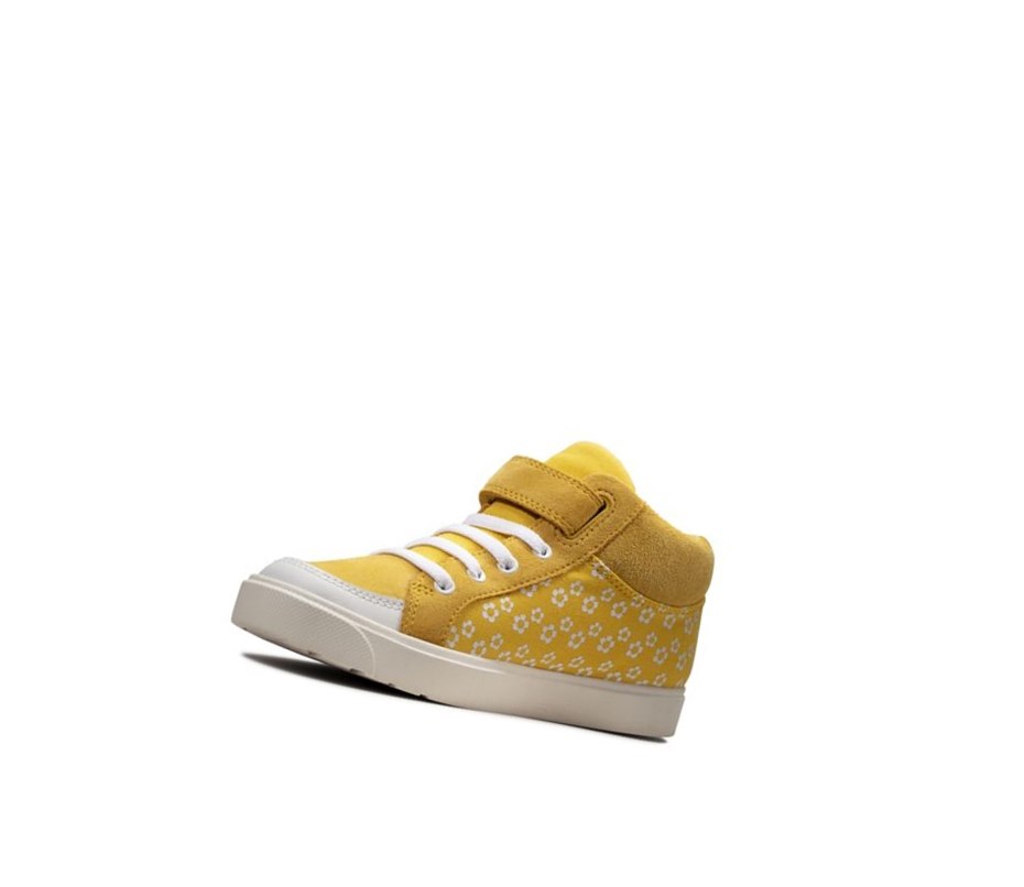 Botas Casuales Clarks City Hop Niña Amarillo | VWXD-12785