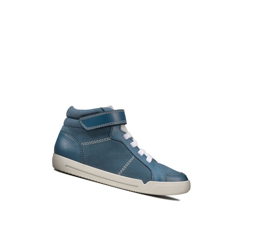 Botas Casuales Clarks Emery Beat Gamuza Niño Azules | FPNH-31650