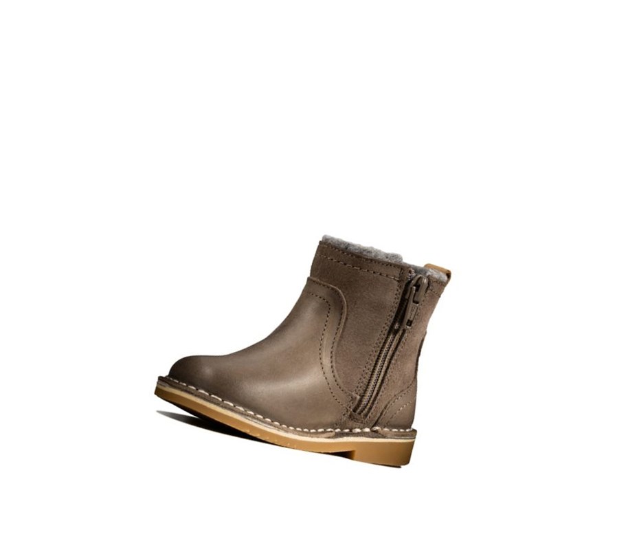 Botas Cuero Clarks Comet Frost Cuero Niña Marrones | OKJL-06293