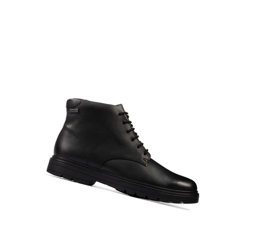 Botas Cuero Clarks Loxham Walk Gore-tex Cuero Niño Negras | IRPW-53401