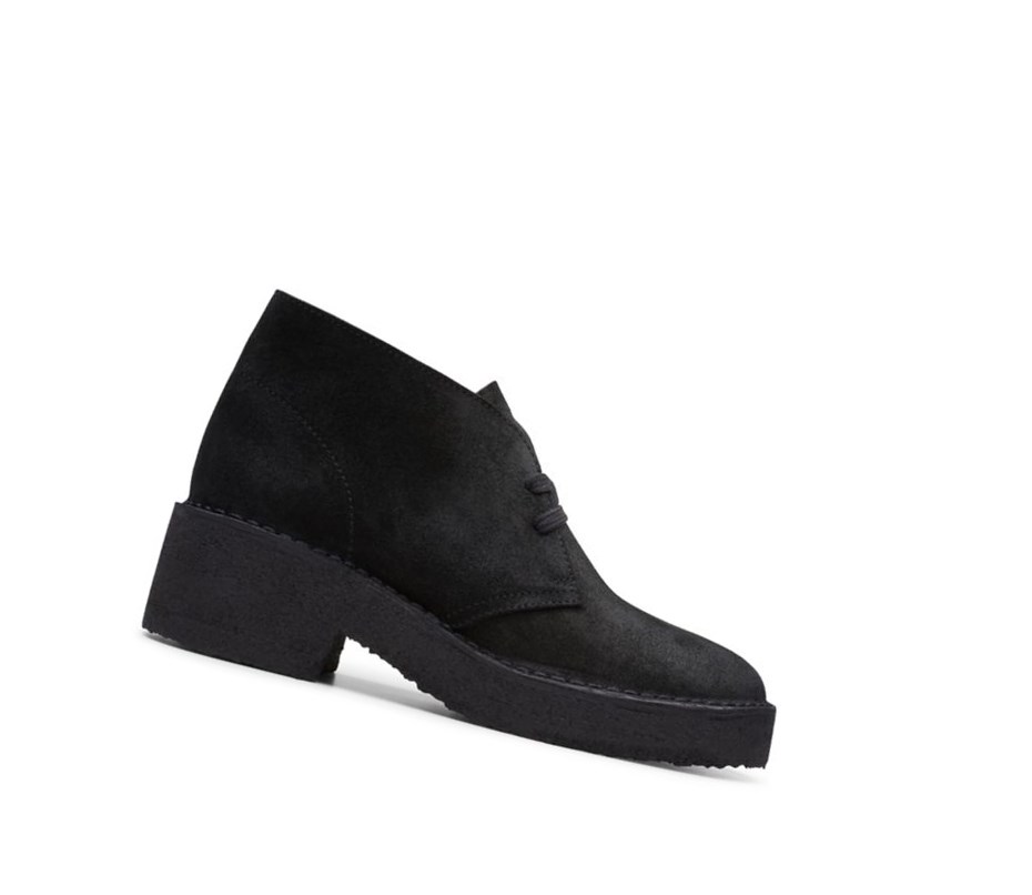 Botas De Desierto Clarks Arisa Gamuza Mujer Negras | TUAY-04263