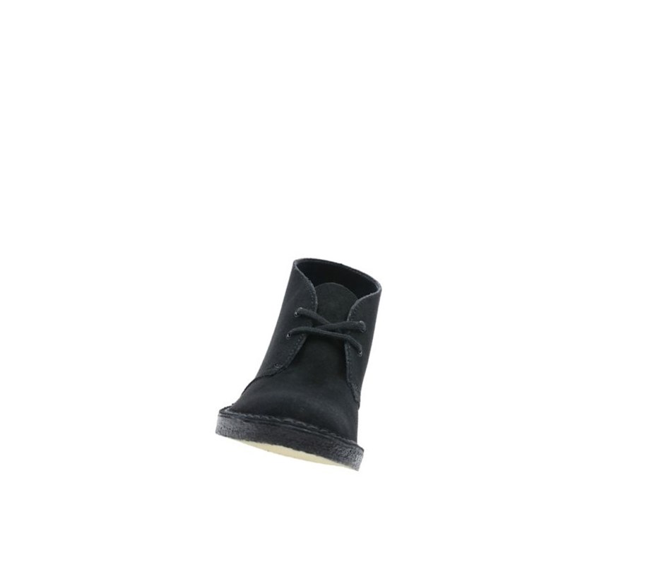 Botas De Desierto Clarks Iconic Gamuza Mujer Negras | MXNA-78340